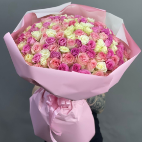 Букет из 151 кенийской розы микс (40 см) в Наро-Фоминске