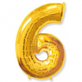 Шар гелиевый цифра 6 (40х102 см) в Наро-Фоминске