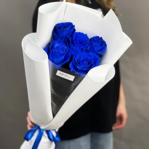 Букет из 5 синих роз Эквадор в Наро-Фоминске