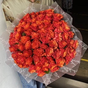 Букет 75 огненных роз (40 см) в Наро-Фоминске