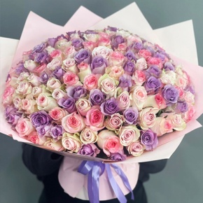 Букет из 101 розы нежный микс (40 см) в Наро-Фоминске
