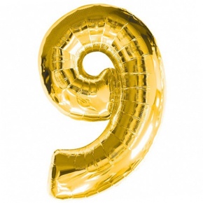 Шар гелиевый цифра 9 (40х102 см) в Наро-Фоминске