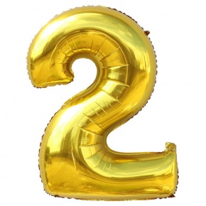 Шар гелиевый цифра 2 (40х102 см) в Наро-Фоминске