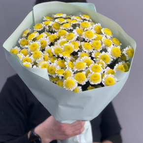 Букет "Моё солнышко" из 17 хризантем сантини  в Наро-Фоминске