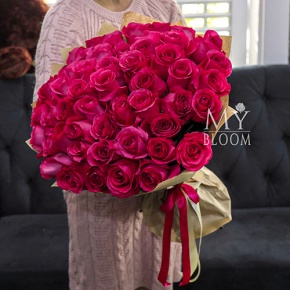 Букет 51 роза Эквадор Пинк Флоид (60 см) в Наро-Фоминске