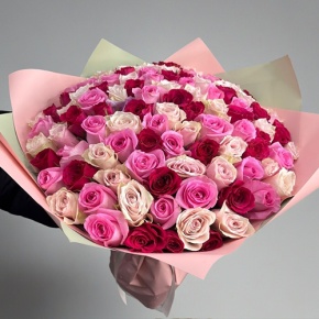 Букет "Ода любви" из 101 розы микс (40 см) в Наро-Фоминске