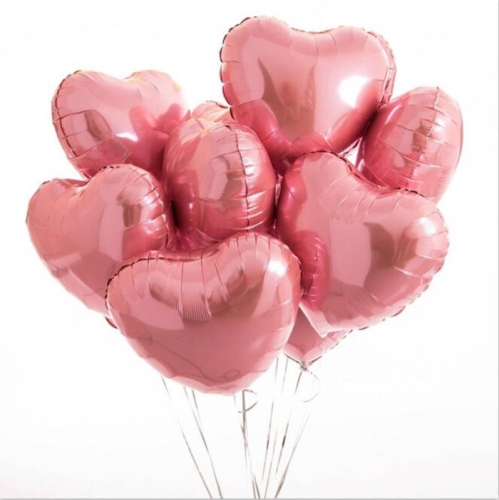 Сердце розовое фольгированный шар с гелием (45 см) в Наро-Фоминске
