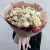 Букет "Шаганэ" из ранункулюсов, хризантем Момоко, озатамнуса, кустовых роз сорта Таня, эустом и гортензий в Наро-Фоминске